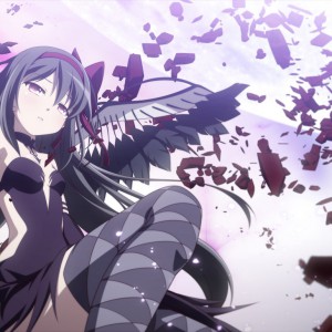 Konachan.com - 193812 akemi_homura black_hair dress feathers headband izumi_bell.jpg